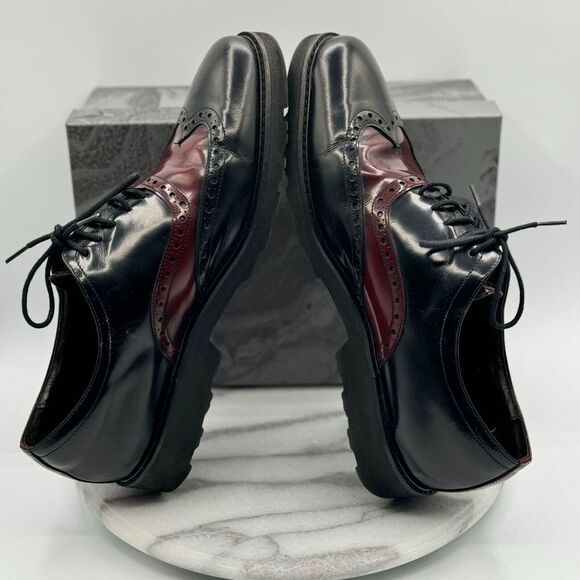 Angel Infantes Men's Leather Oxfords US 7.5 EU‎ 41 Black Burgundy Made in Spain - Picture 6 of 9
